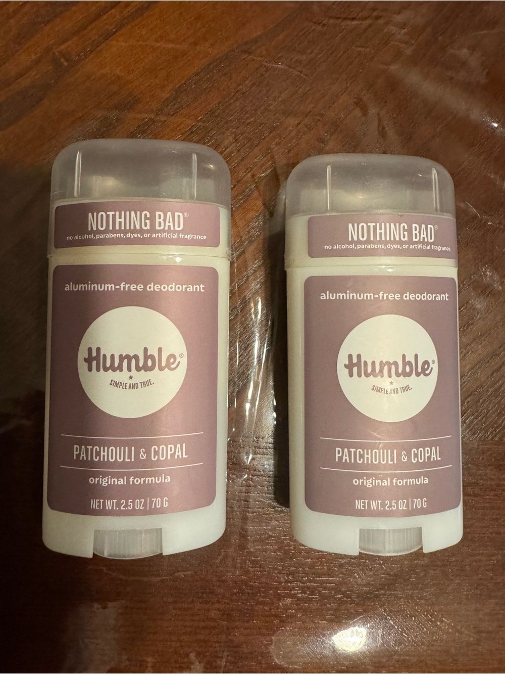(2) Humble Patchouli & Copal Aluminum-Free Deodorant - Soft Mauve